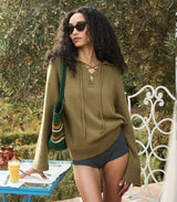 BURKE CASHMERE SWEATER -- MOSSY OLIVE BROWN