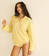 BURKE CASHMERE SWEATER -- WILD HONEYSUCKLE