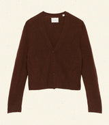 CAMERON CASHMERE CARDIGAN -- DARK UMBER